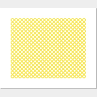 Polka Dot Collection - Yellow and White Pattern Posters and Art